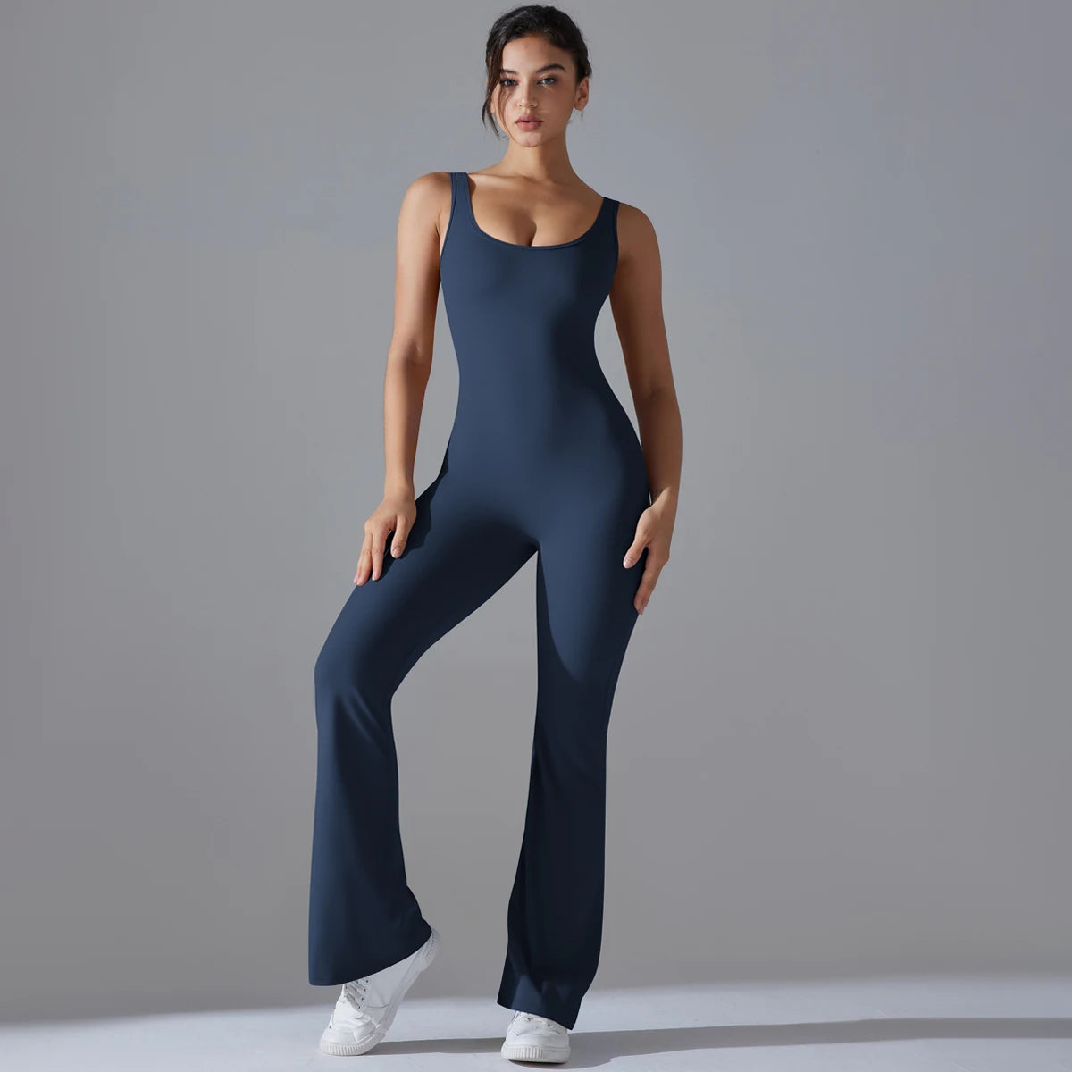 Claudia Wide Leg Bell-bottoms Yoga Jumpsuit