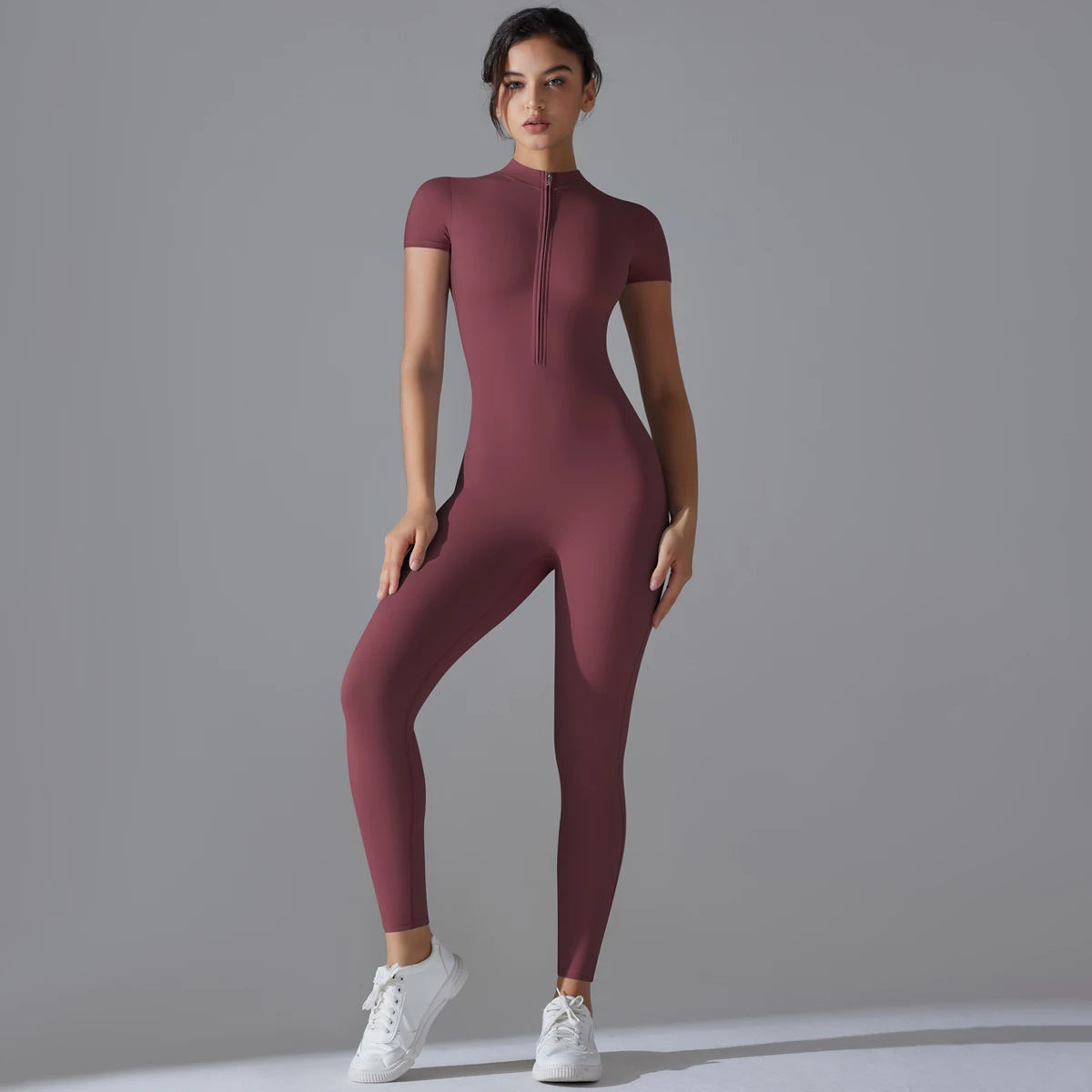 Fiorella Breathable Front Zipper Jumpsuit